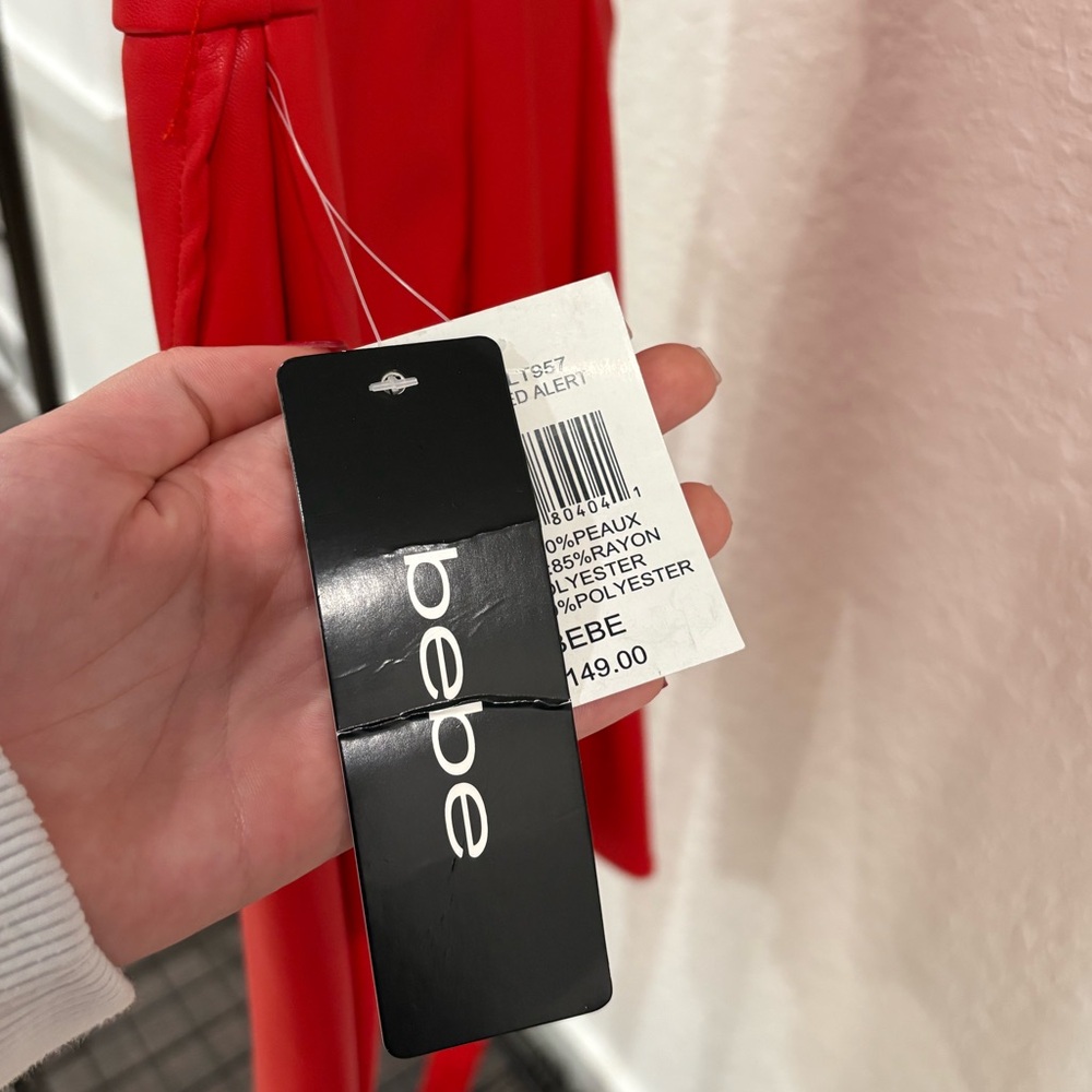 bebe Red Ruffle Mini Dress - Picture 4 of 7
